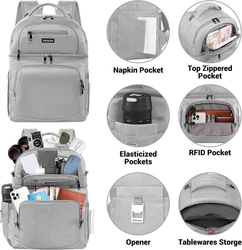SINVICKO Insulated Cooler Backpack,Double Deck Leakproof Cooler Bag,Insulated Backpack Cooler Lunch Backpack for Men Women - Image 2